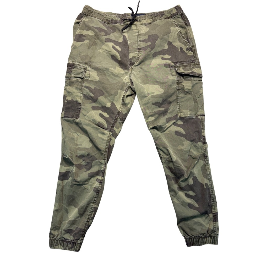 American Eagle Next Level Flex Camo Cargo Joggers Mens Medium Green Camouflage